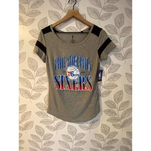 NBA Phila 76ers Women's Gray T-shirt, NWT, Size S